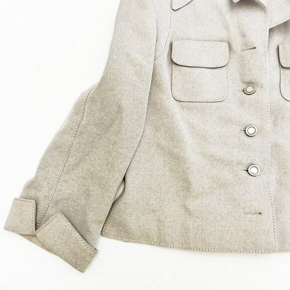Graumann Pret A Porter Wool Jacket Cream Color Silver Buttons Size M - Picture 2 of 5